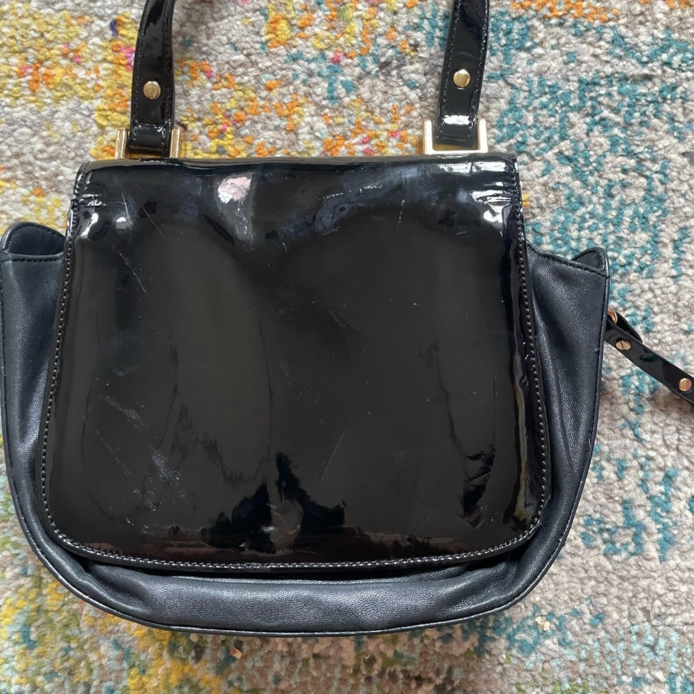 ❤️Ralph Lauren - Discontinued Crossbody Bag Black with Golden Metallic D… - Picture 13 of 17